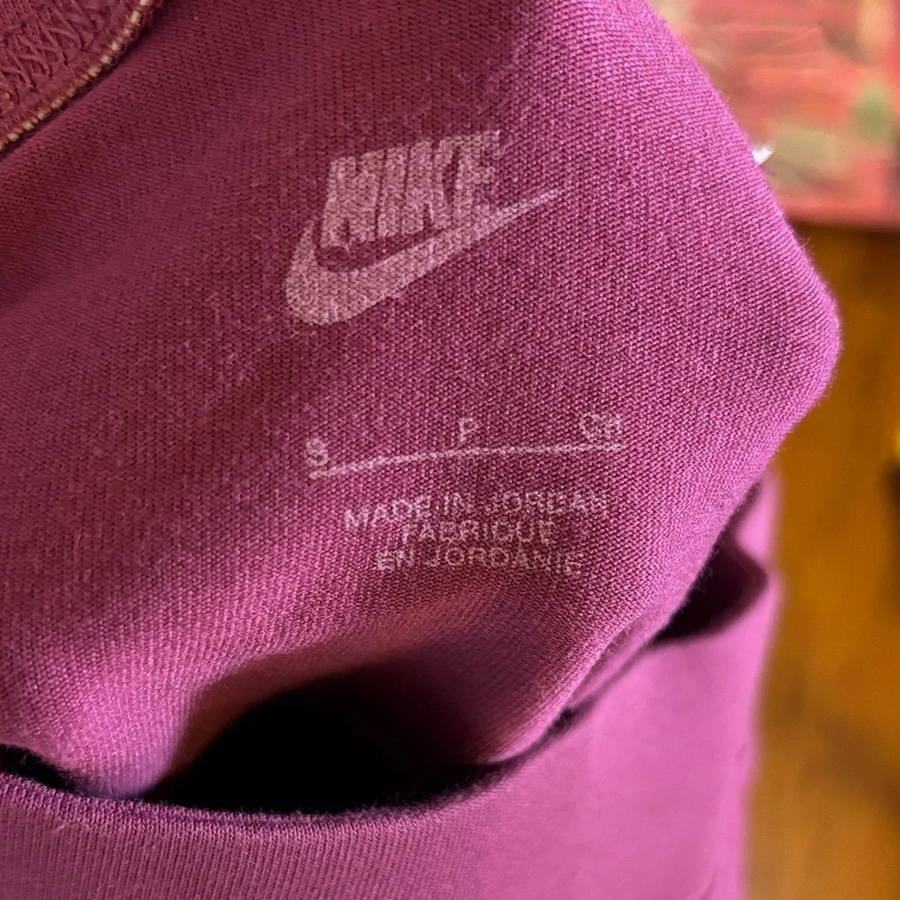 Nike Women's Maroon Bike Shorts with White Swoosh